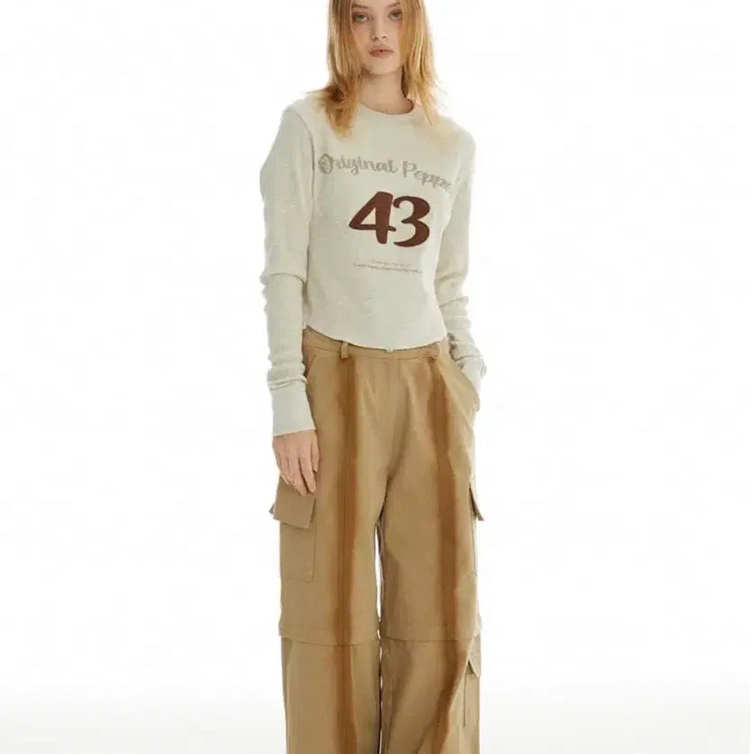 [SOLD OUT] 페퍼페퍼 롱슬리브 베이지 티셔츠