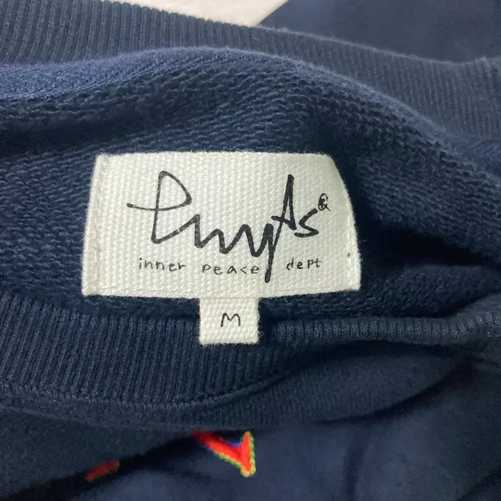 [BUNJANG] Physical Department Navy Embroidered Sweatshirt M / 피지컬디파트먼트 네이비 자수 맨투맨 M