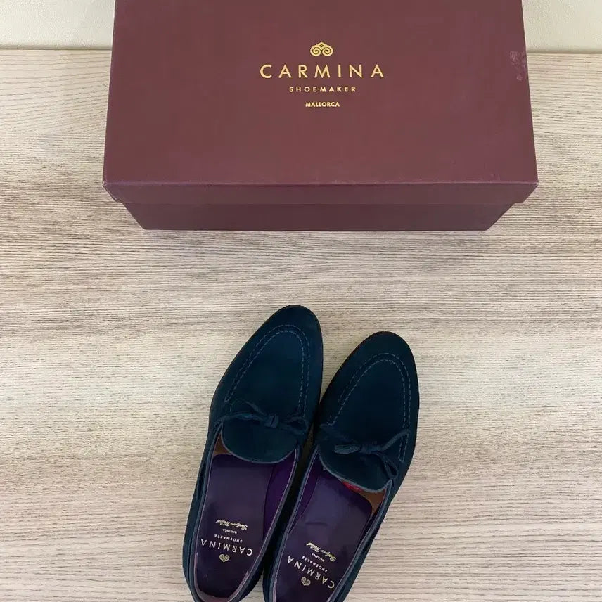 [BUNJANG] Carmina String Loafer UK5 (240mm) - Navy Suede / 까르미나 스트링 로퍼 UK5 판매합니다. 240 사이즈