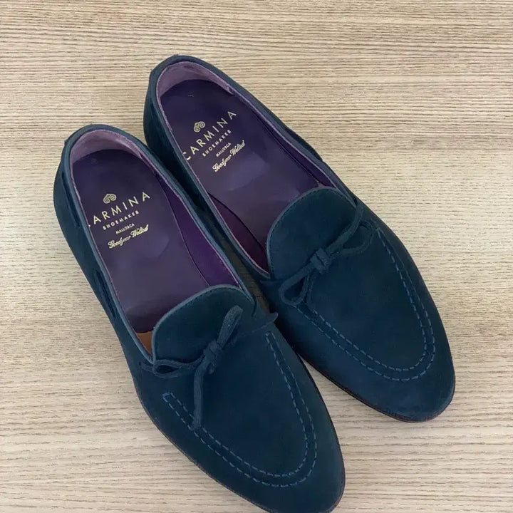 [BUNJANG] Carmina String Loafer UK5 (240mm) - Navy Suede / 까르미나 스트링 로퍼 UK5 판매합니다. 240 사이즈