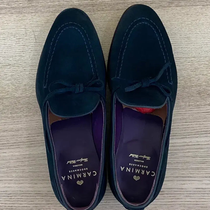 [BUNJANG] Carmina String Loafer UK5 (240mm) - Navy Suede / 까르미나 스트링 로퍼 UK5 판매합니다. 240 사이즈