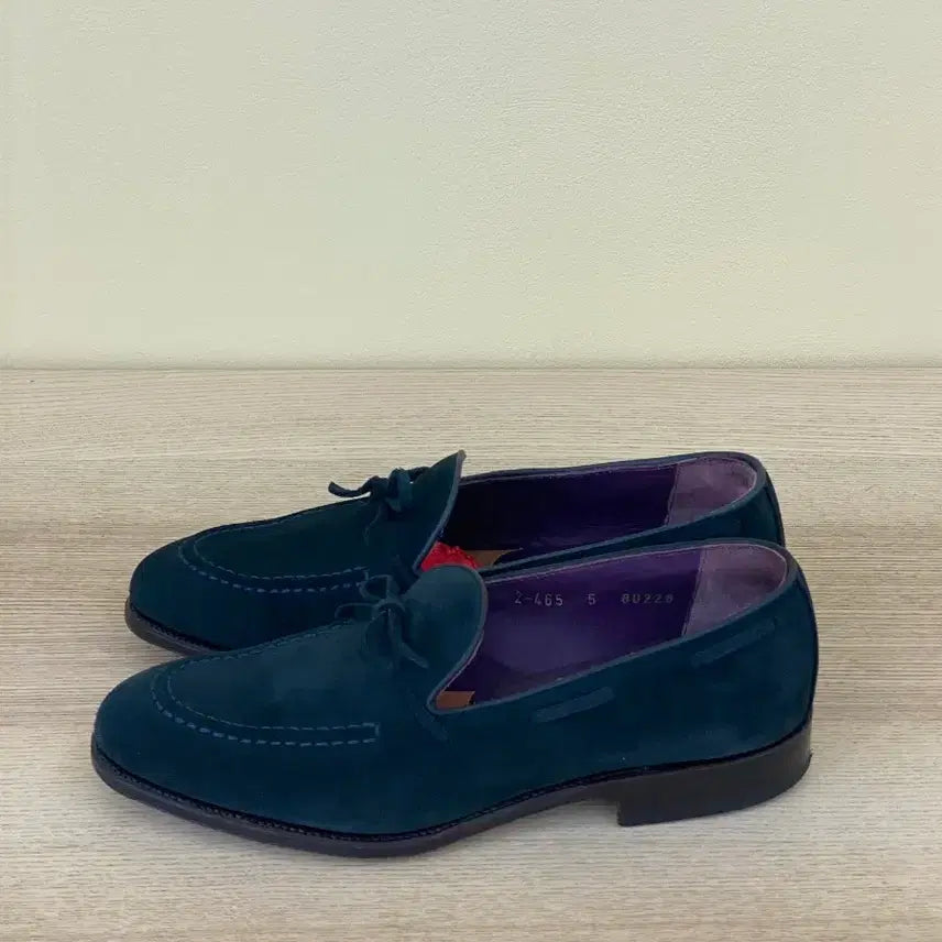 [BUNJANG] Carmina String Loafer UK5 (240mm) - Navy Suede / 까르미나 스트링 로퍼 UK5 판매합니다. 240 사이즈
