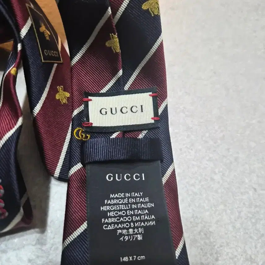 [BUNJANG] Gucci Stripe Logo, Bee & Snake Tie / 구찌 스트라이프 로고&비&스네이크 넥타이