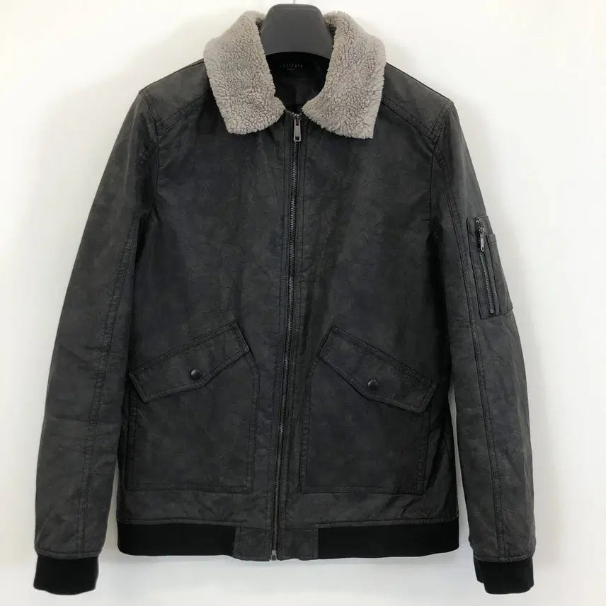 [BUNJANG] Panicale Italy Eco Leather Blouson Jacket / 빠니깔레 이태리 에코레더 블루종점퍼 95