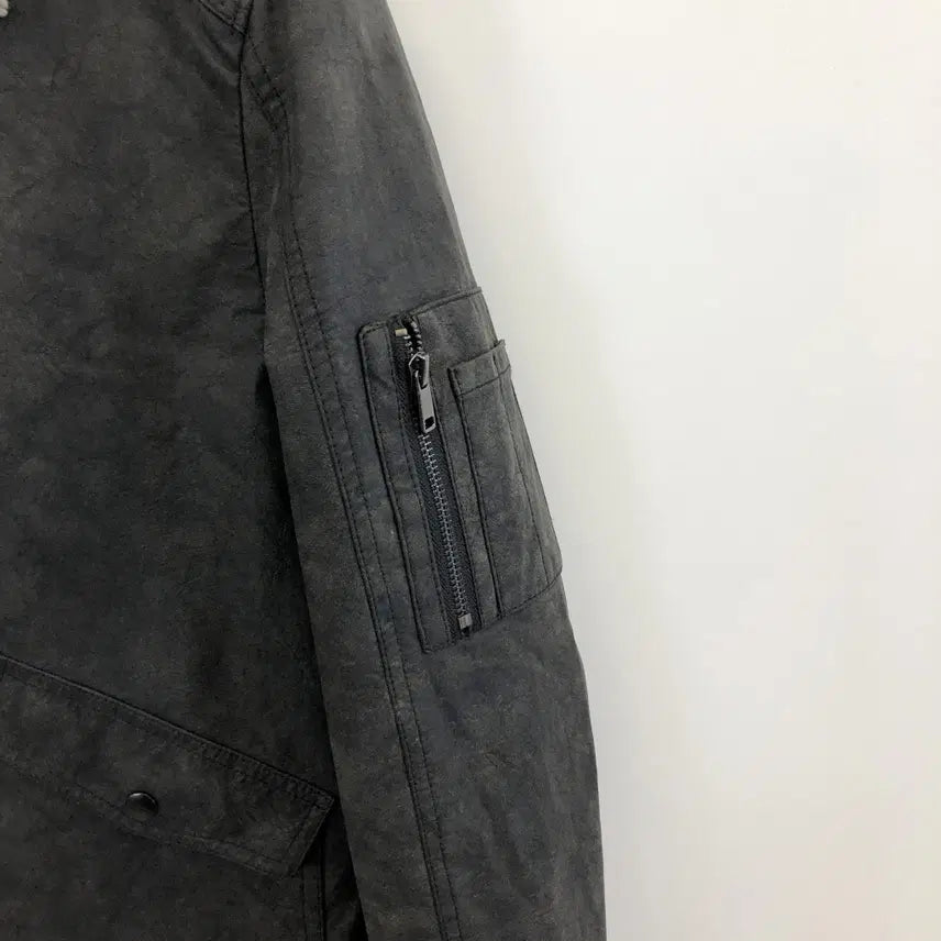 [BUNJANG] Panicale Italy Eco Leather Blouson Jacket / 빠니깔레 이태리 에코레더 블루종점퍼 95
