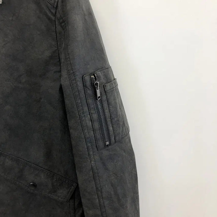 [BUNJANG] Panicale Italy Eco Leather Blouson Jacket / 빠니깔레 이태리 에코레더 블루종점퍼 95