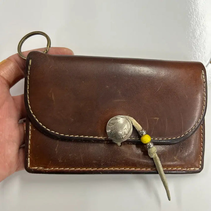 [BUNJANG] GOROS Saddle Leather Concho Bifold Wallet / GOROS 올드고로스 새들레더 콘초 중지갑