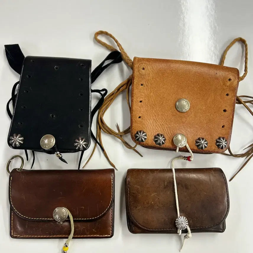 [BUNJANG] GOROS Saddle Leather Concho Bifold Wallet / GOROS 올드고로스 새들레더 콘초 중지갑