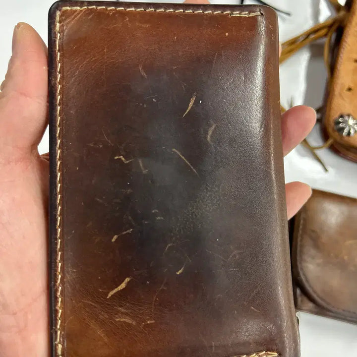 [BUNJANG] GOROS Saddle Leather Concho Bifold Wallet / GOROS 올드고로스 새들레더 콘초 중지갑