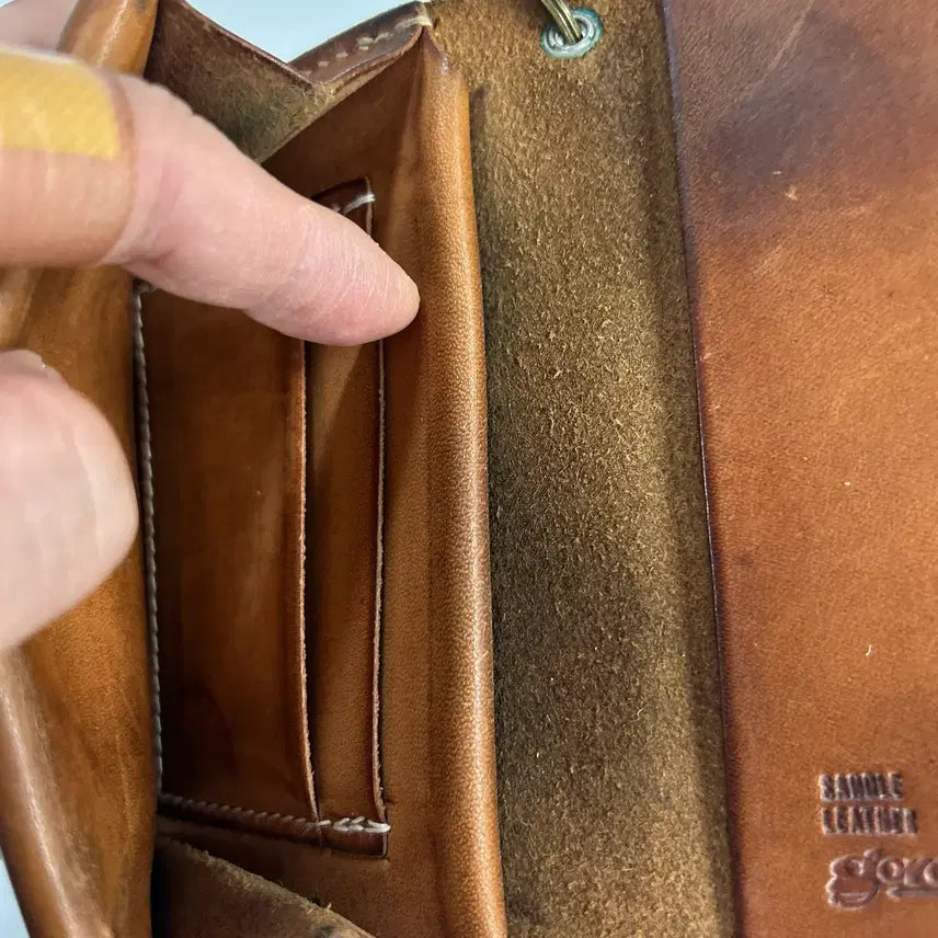 [BUNJANG] GOROS Saddle Leather Concho Bifold Wallet / GOROS 올드고로스 새들레더 콘초 중지갑
