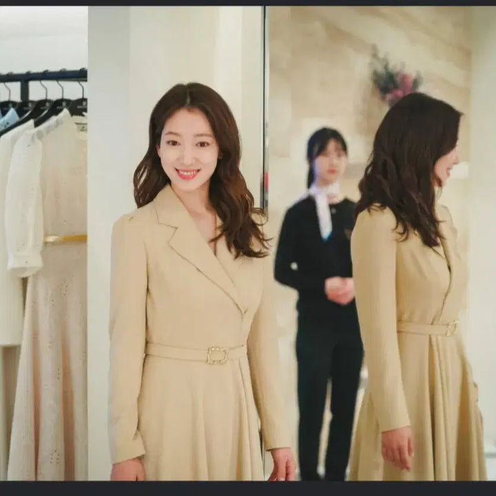 [BUNJANG] MOJO.S.PHINE Park Shin-hye Dress Beige / 모조에스핀 정장 원피스 박신혜 소개팅룩  23F 새상품 매장가