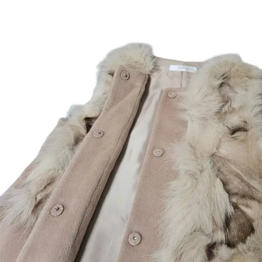 [BUNJANG] Visit in New York Fox Fur Vest / 비지트인뉴욕 폭스퍼 베스트 55
