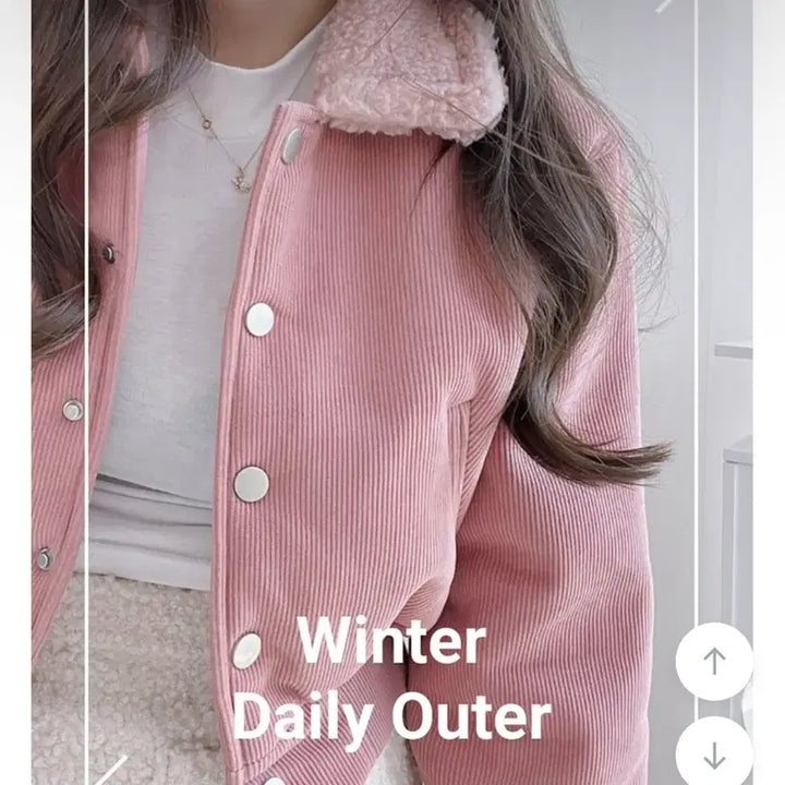 [BUNJANG] Pink Corduroy Short Mustang / 새상품 / 퍼 카라 코듀로이 숏 무스탕 핑크