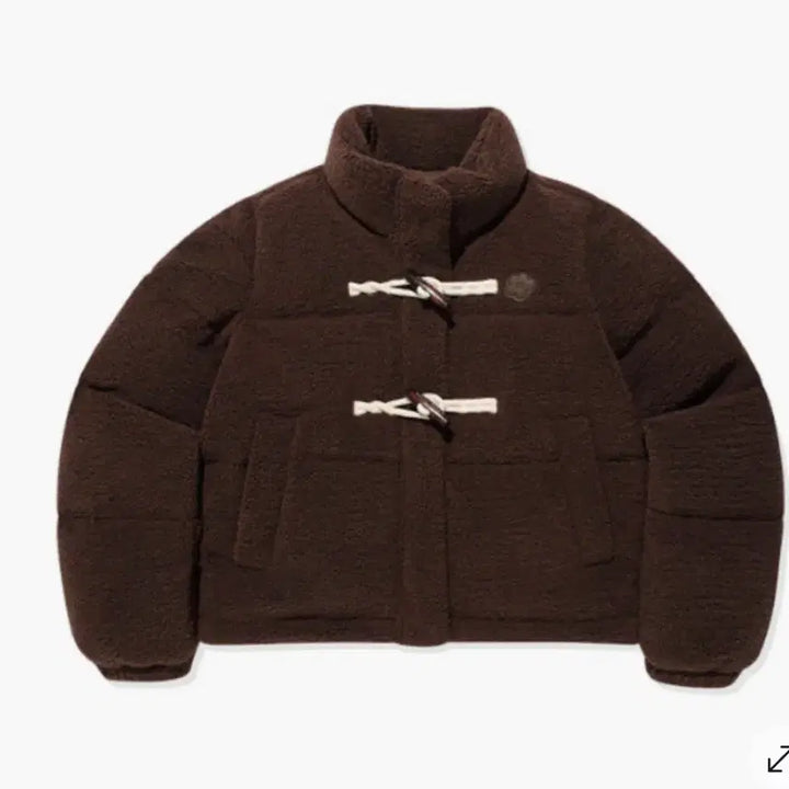 [BUNJANG] Wakiwilly Women's Fleece Toggle Short Down Jacket / 와키윌리 우먼스 플리스 토글 숏 다운 브라운 WA2504D