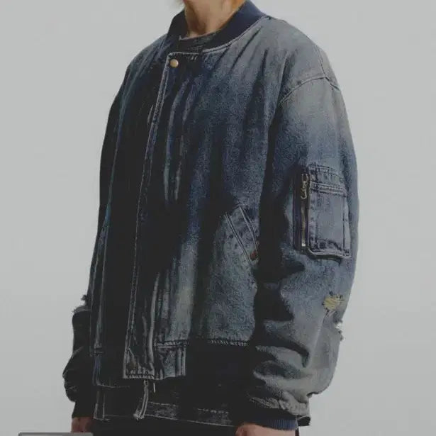 [BUNJANG] Juang Homme Denim MA-1 Jacket (M) / 주앙옴므 DENIM MA-1 JACKET m 데님자켓