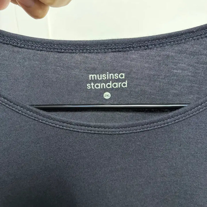 [BUNJANG] Musinsa Standard Relaxed CR Scoop Neck Long Sleeve T-Shirt Black 2XL / (새상품)무신사 스탠다드 릴렉스드 CR 스쿱넥 긴소매 티셔츠 블랙 2XL