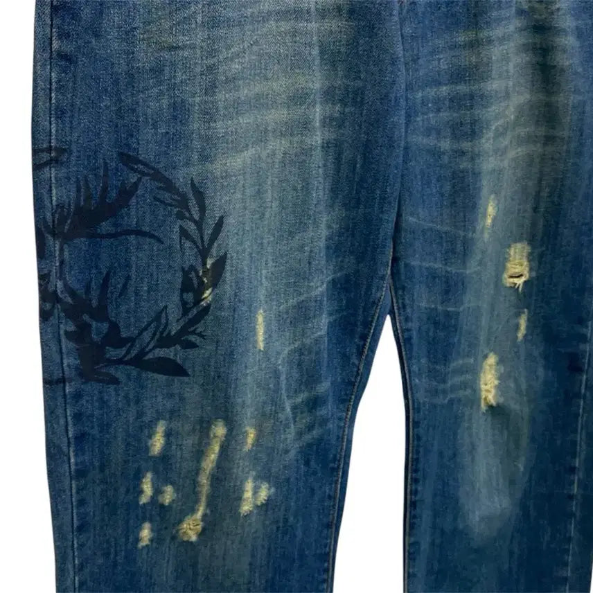 [BUNJANG] Abercrombie & Fitch Denim Embroidered Jeans - Size 34 / 아베크롬비 앤 피치 자수 청바지-34사이즈