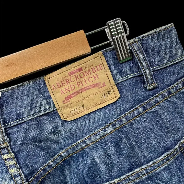 [BUNJANG] Abercrombie & Fitch Denim Embroidered Jeans - Size 34 / 아베크롬비 앤 피치 자수 청바지-34사이즈