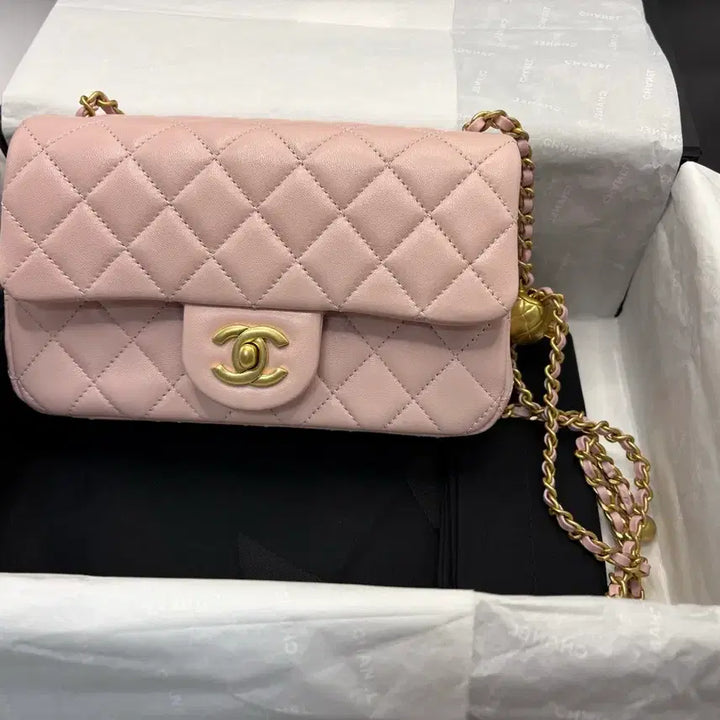 [BUNJANG] Chanel Classic New Mini Bag (Pink) / 샤넬 클래식 뉴미니 골드볼 핑크