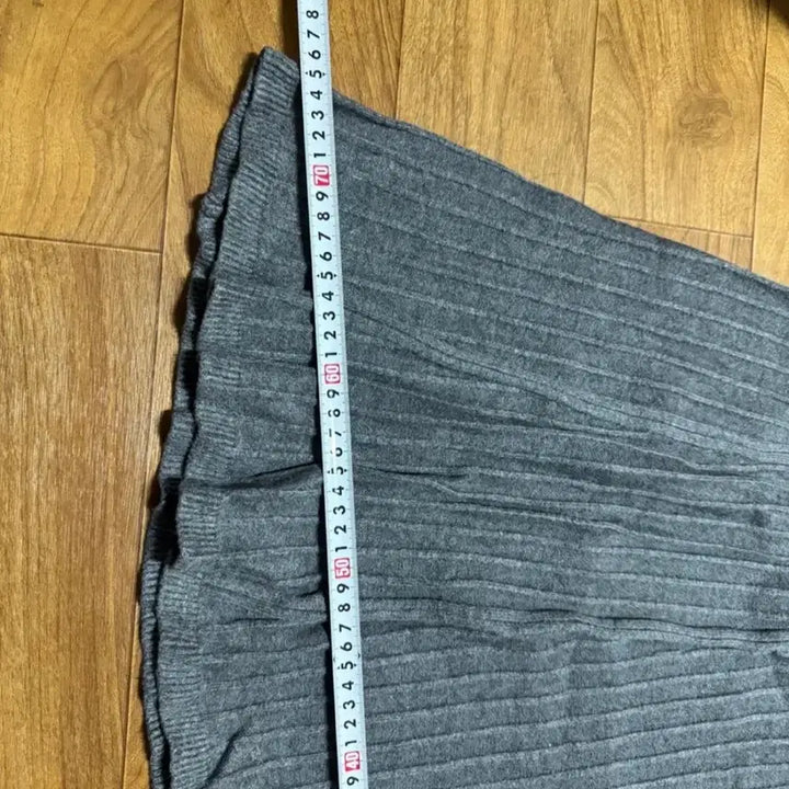 [BUNJANG] Basic Ribbed Knit Long Skirt Gray / 골지 니트 롱 스커트 회색