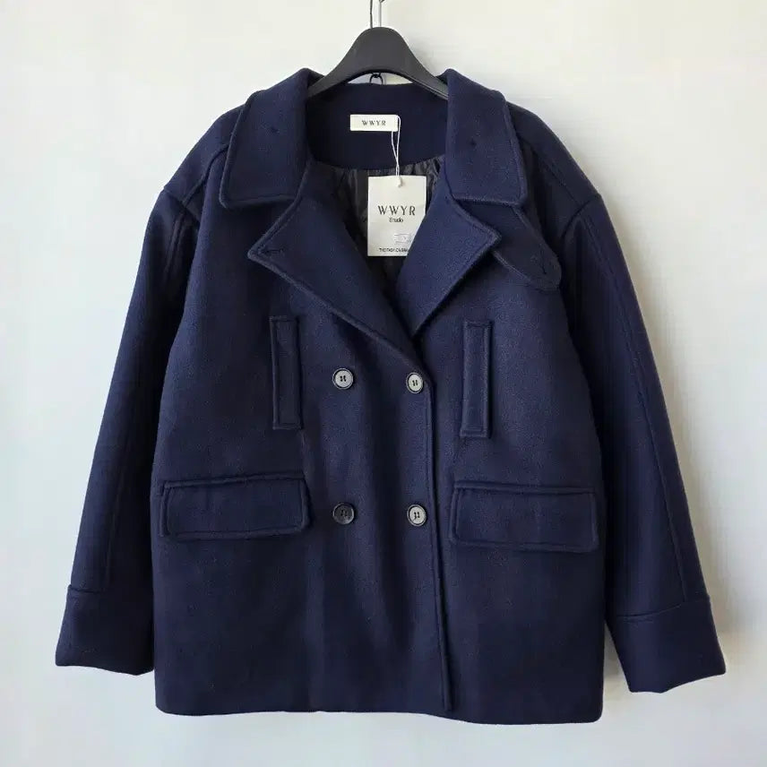 [BUNJANG] Navy Pea Coat Jacket / 66-77)네이비 피코트 자켓/새제품