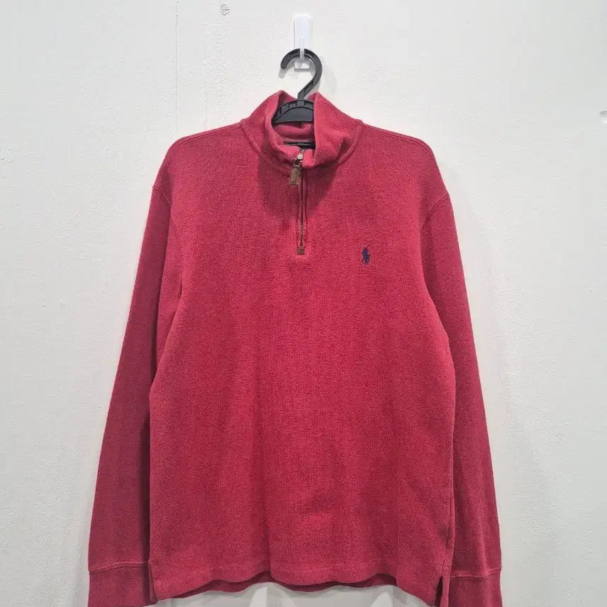 [BUNJANG] Polo Ralph Lauren Half Zip Cotton Sweatshirt / 폴로랄프로렌 레드 하프 집업 코튼  맨투맨 남성 M사이즈