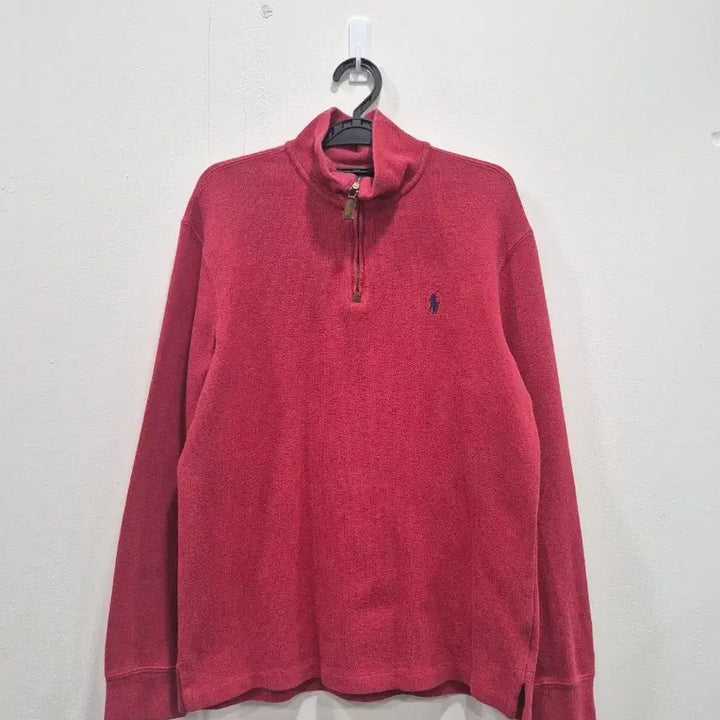 [BUNJANG] Polo Ralph Lauren Half Zip Cotton Sweatshirt / 폴로랄프로렌 레드 하프 집업 코튼  맨투맨 남성 M사이즈
