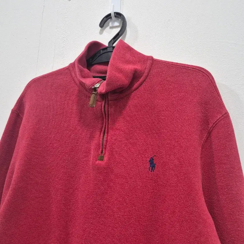 [BUNJANG] Polo Ralph Lauren Half Zip Cotton Sweatshirt / 폴로랄프로렌 레드 하프 집업 코튼  맨투맨 남성 M사이즈