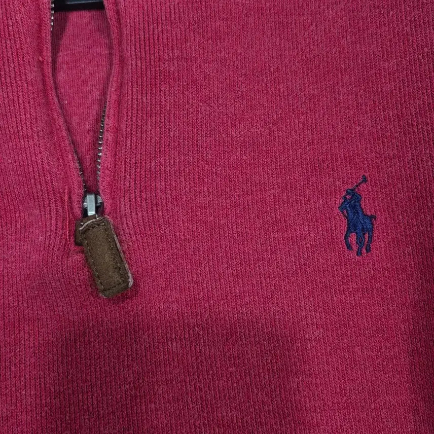 [BUNJANG] Polo Ralph Lauren Half Zip Cotton Sweatshirt / 폴로랄프로렌 레드 하프 집업 코튼  맨투맨 남성 M사이즈
