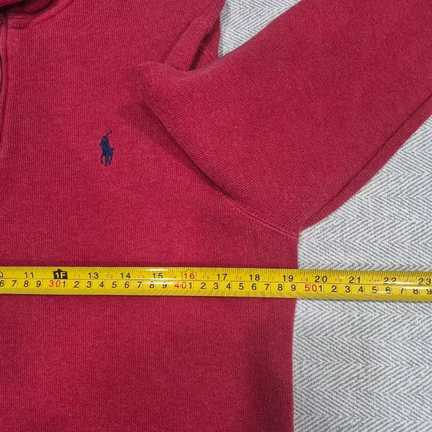 [BUNJANG] Polo Ralph Lauren Half Zip Cotton Sweatshirt / 폴로랄프로렌 레드 하프 집업 코튼  맨투맨 남성 M사이즈
