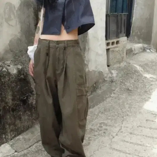 [SOLD OUT] 모래하우스 walnut cargo pants 카고 와이드 팬츠