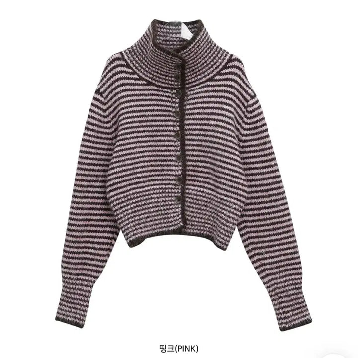 [BUNJANG] Binary One Striped Knit Cardigan (Pink) / 1회시착,무배/바이너리원_스트라이프 니트 가디건 (핑크)