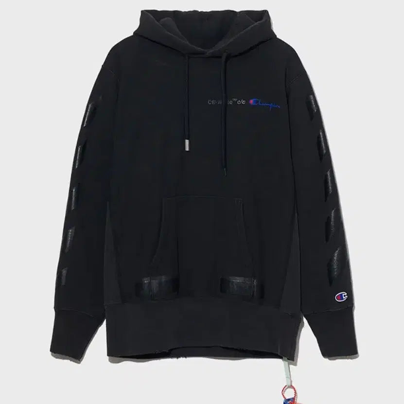 [BUNJANG] Off-White Champion Collaboration Hoodie Black XL / 오프화이트 챔피온 콜라보 후드 블랙 XL