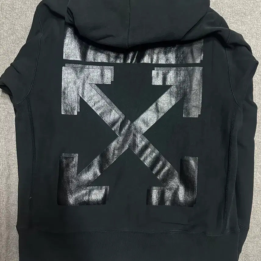 [BUNJANG] Off-White Champion Collaboration Hoodie Black XL / 오프화이트 챔피온 콜라보 후드 블랙 XL