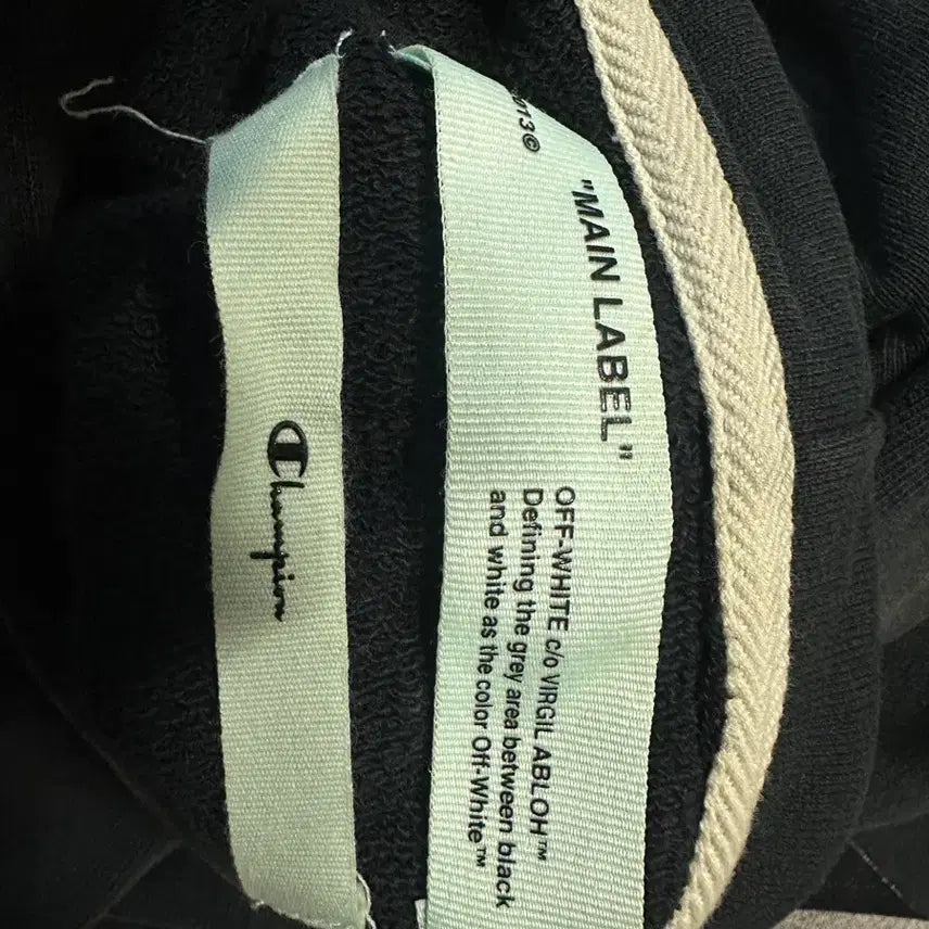 [BUNJANG] Off-White Champion Collaboration Hoodie Black XL / 오프화이트 챔피온 콜라보 후드 블랙 XL