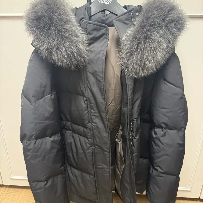 [BUNJANG] Black Fox Fur Padded Jacket / sjsj 폭스퍼 블랙 패딩