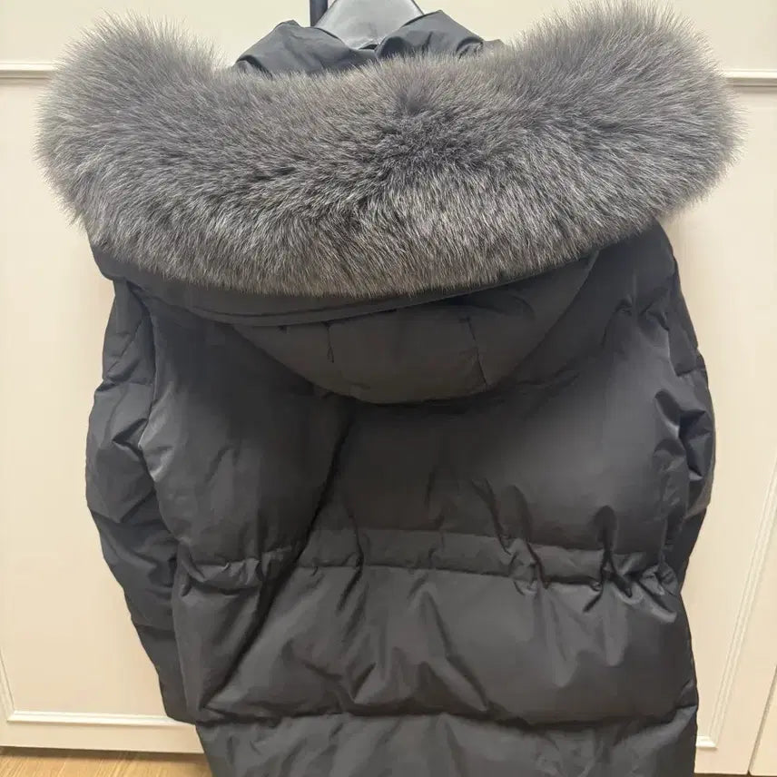 [BUNJANG] Black Fox Fur Padded Jacket / sjsj 폭스퍼 블랙 패딩