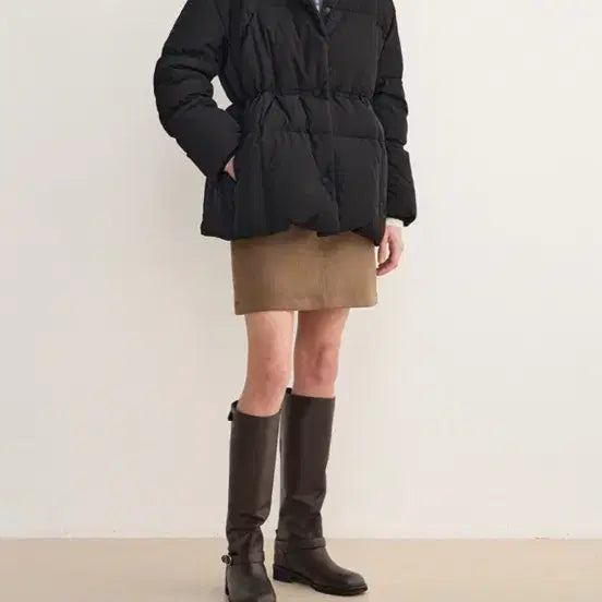 [BUNJANG] Black Fox Fur Padded Jacket / sjsj 폭스퍼 블랙 패딩