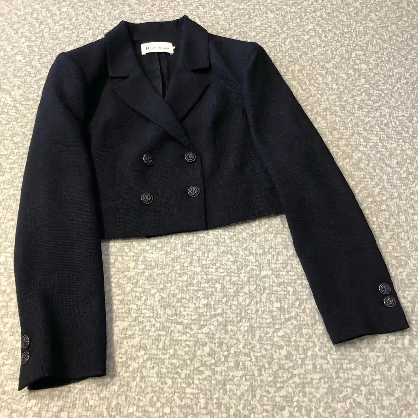 [BUNJANG] It MICHAA Tweed Crop Jacket - Dark Navy / 잇미샤 24년 트위드 크롭 자켓 하객룩 결혼식 올드머니룩 네이비