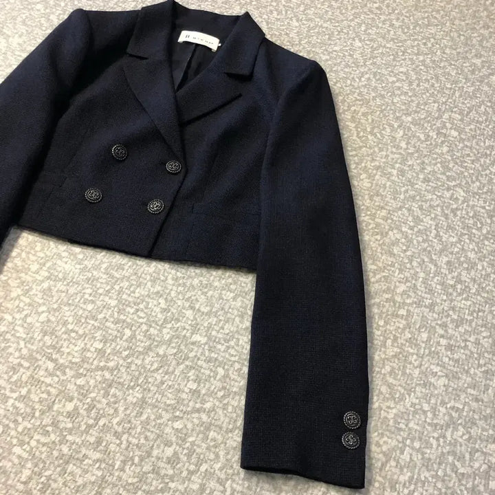[BUNJANG] It MICHAA Tweed Crop Jacket - Dark Navy / 잇미샤 24년 트위드 크롭 자켓 하객룩 결혼식 올드머니룩 네이비