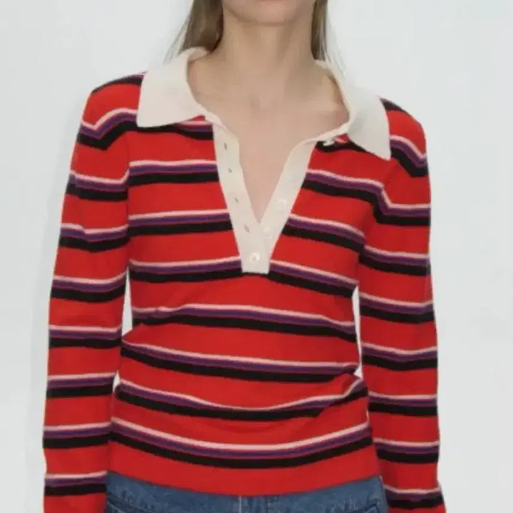 [BUNJANG] Please Project Striped Knit Shirt / 플리즈프로젝트 스트라이프 니트 stripe knit pk shirt