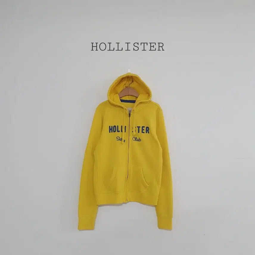 [BUNJANG] Hollister Big Logo Yellow Hoodie Zip-up / No.26032211 홀리스터 빅로고 옐로우 후드집업