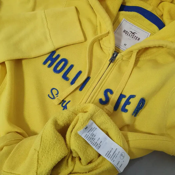 [BUNJANG] Hollister Big Logo Yellow Hoodie Zip-up / No.26032211 홀리스터 빅로고 옐로우 후드집업