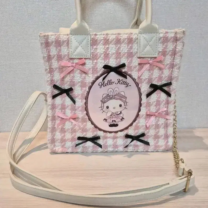 [BUNJANG] Sanrio Yume Ribbon Series Tote &amp; Cross Bag / 키티 유메리본시리즈 토트&amp;크로스