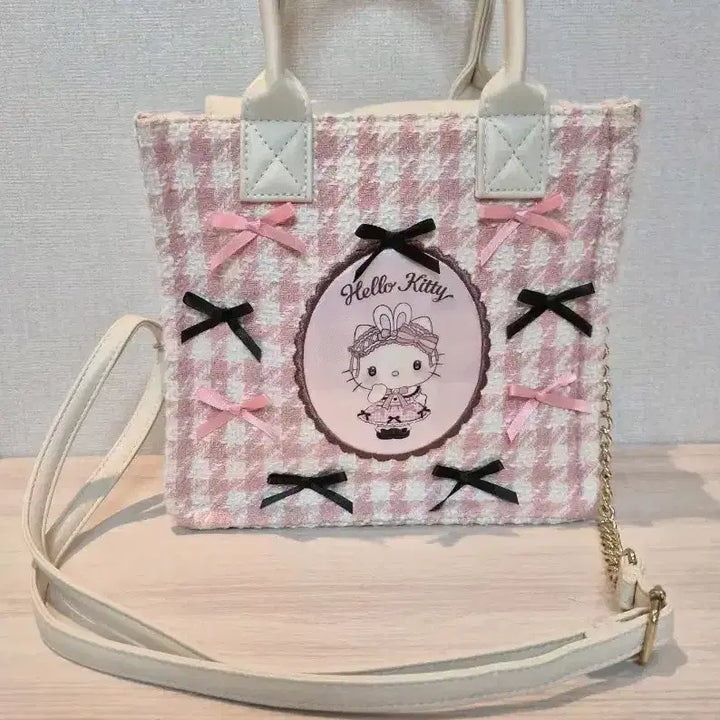 [BUNJANG] Sanrio Yume Ribbon Series Tote &amp; Cross Bag / 키티 유메리본시리즈 토트&amp;크로스
