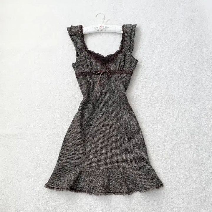 [BUNJANG] Owol Vintage Dress / 초코 트위드 우아 ops 원피스 오월 빈티지