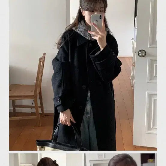 [BUNJANG] KIIMUIR Long Coat Black / <반값>키뮤어 롱코트 블랙