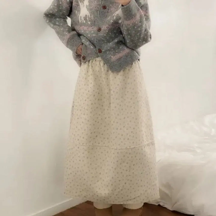 [BUNJANG] Unbranded Velvet Floral Winter Long Skirt Bundle Set / [ 3벌 일괄 새상품 ]에겐 벨벳 잔꽃 겨울 롱스커트