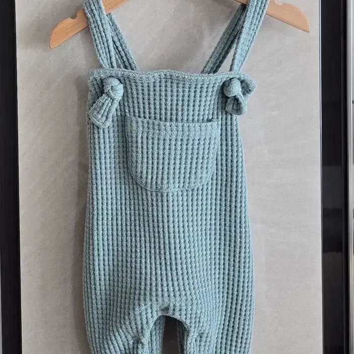 [BUNJANG] Waffle Mint Overalls 70 / 와플 민트멜빵바지 70