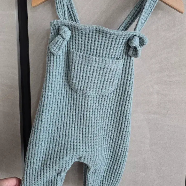 [BUNJANG] Waffle Mint Overalls 70 / 와플 민트멜빵바지 70